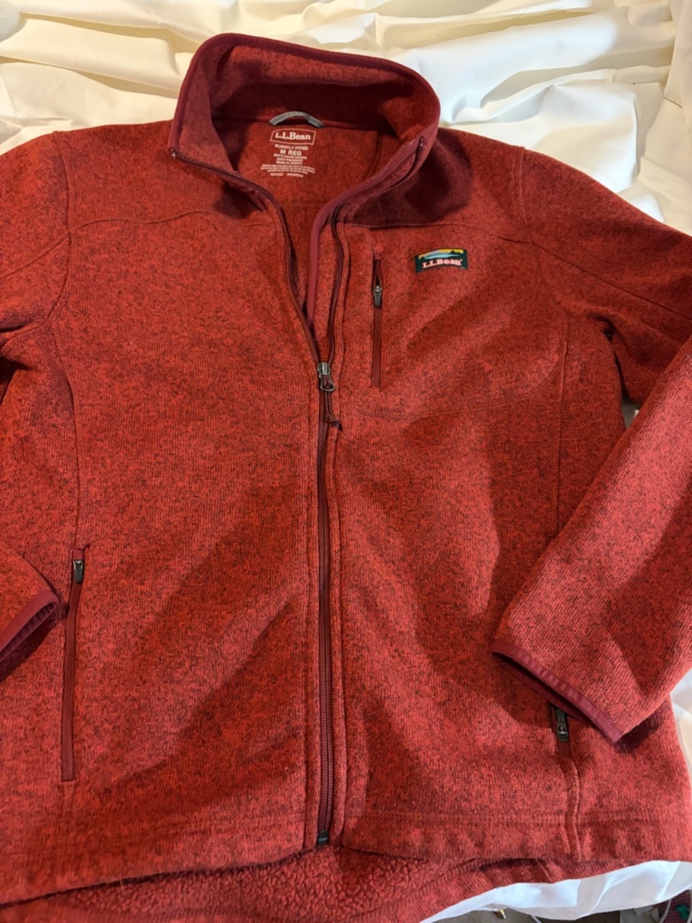 L.L. Bean men’s Full-Zip Fleece Jacket size medium Reg. burnt Orange outdoor